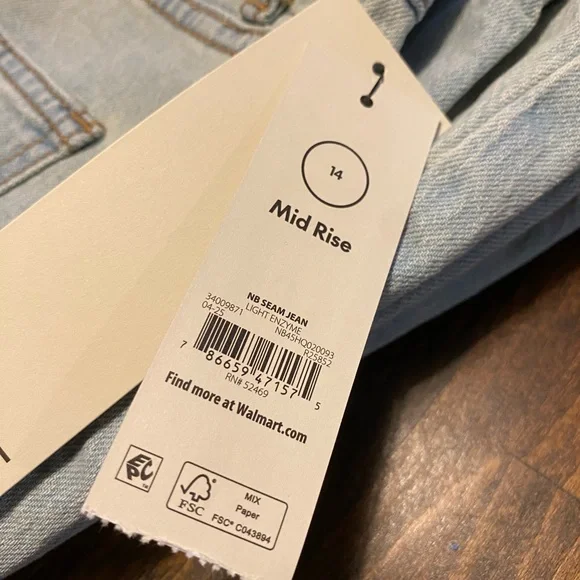 Women's No Boundaries Wide Leg Baggy Jeans Size 14 Grunge Y2K Fringe Light Wash - Picture 5 of 10